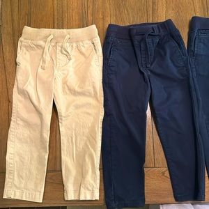 3T Baby Gap. 2- Navy Blue and 1-Khaki. All adjustable waist.